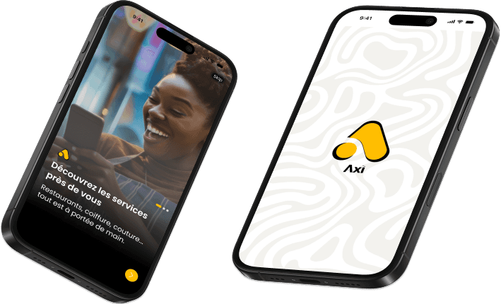 Écrans de l'application Axì